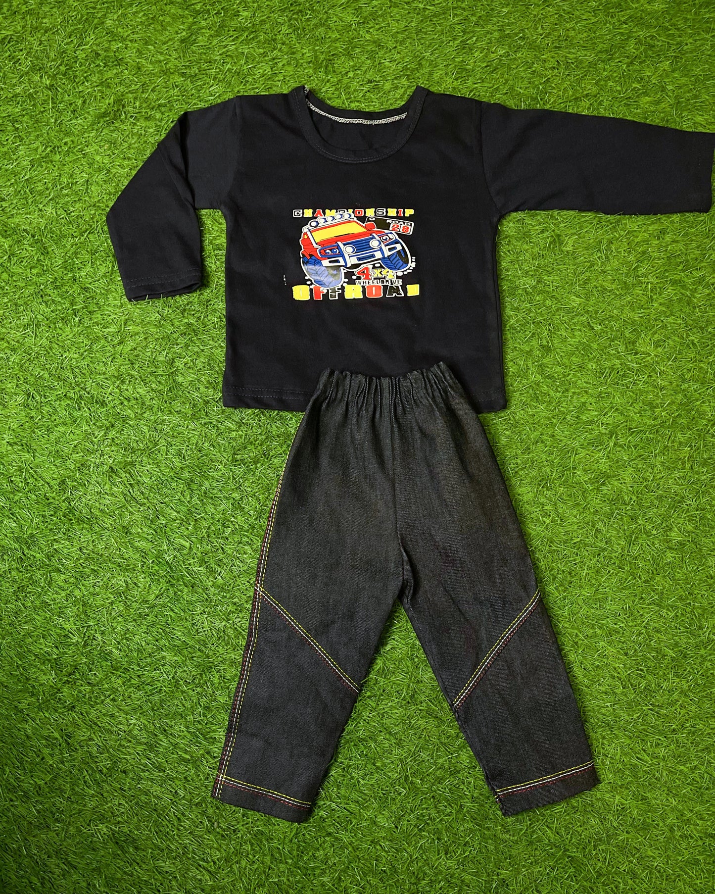T-Shirt & Denim Set (NAVY BLUE)