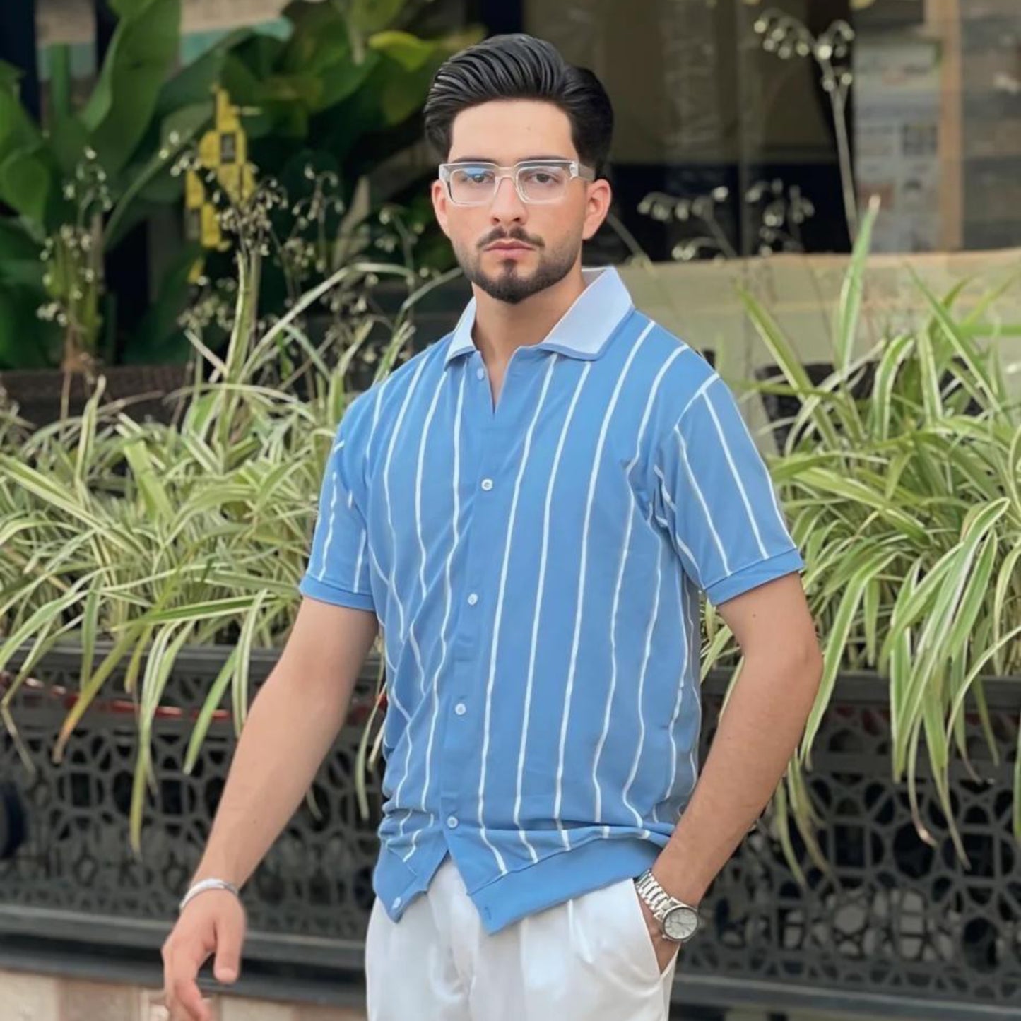 Linen Summer Shirt (Sky Blue)