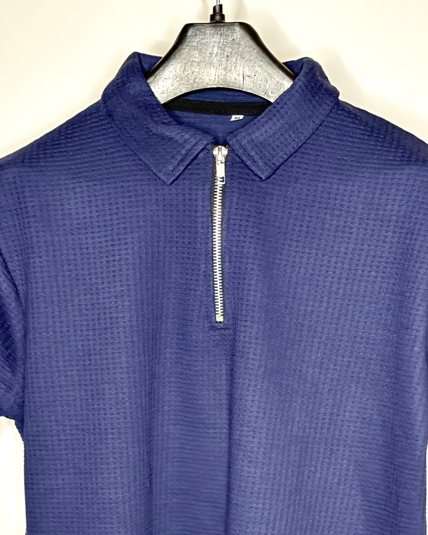 Waffle Knitted Zipper Polo (7 Colors)