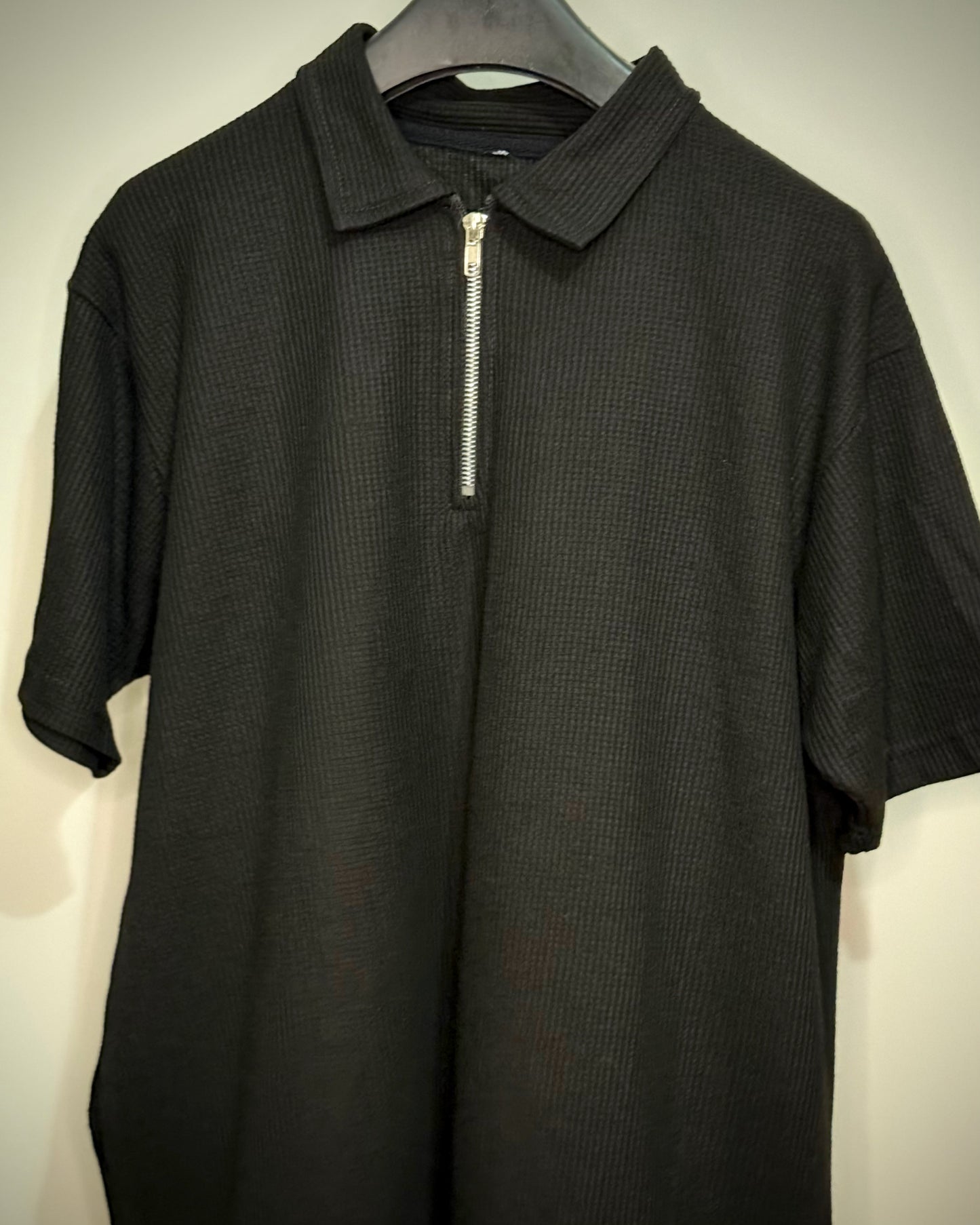 Waffle Knitted Zipper Polo (7 Colors)
