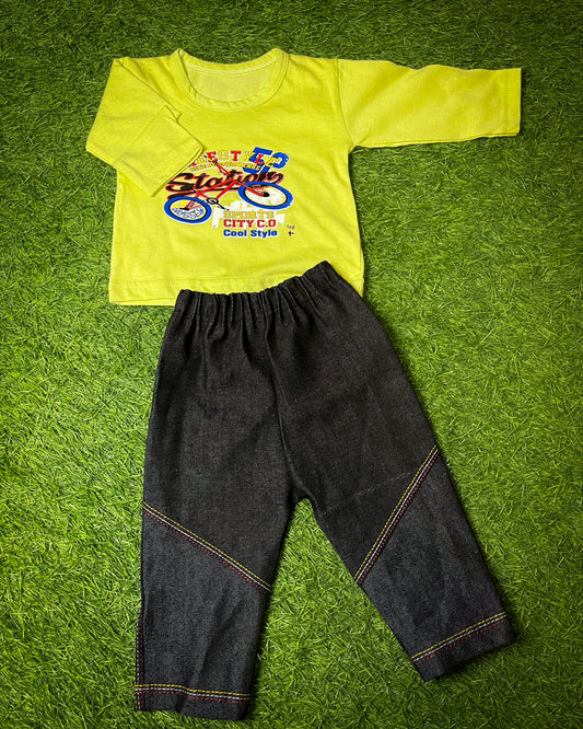 T-Shirt & Denim Set (YELLOW)