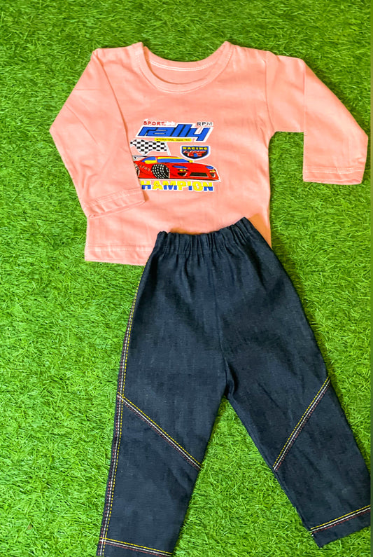 T-Shirt & Denim Set (PINK)