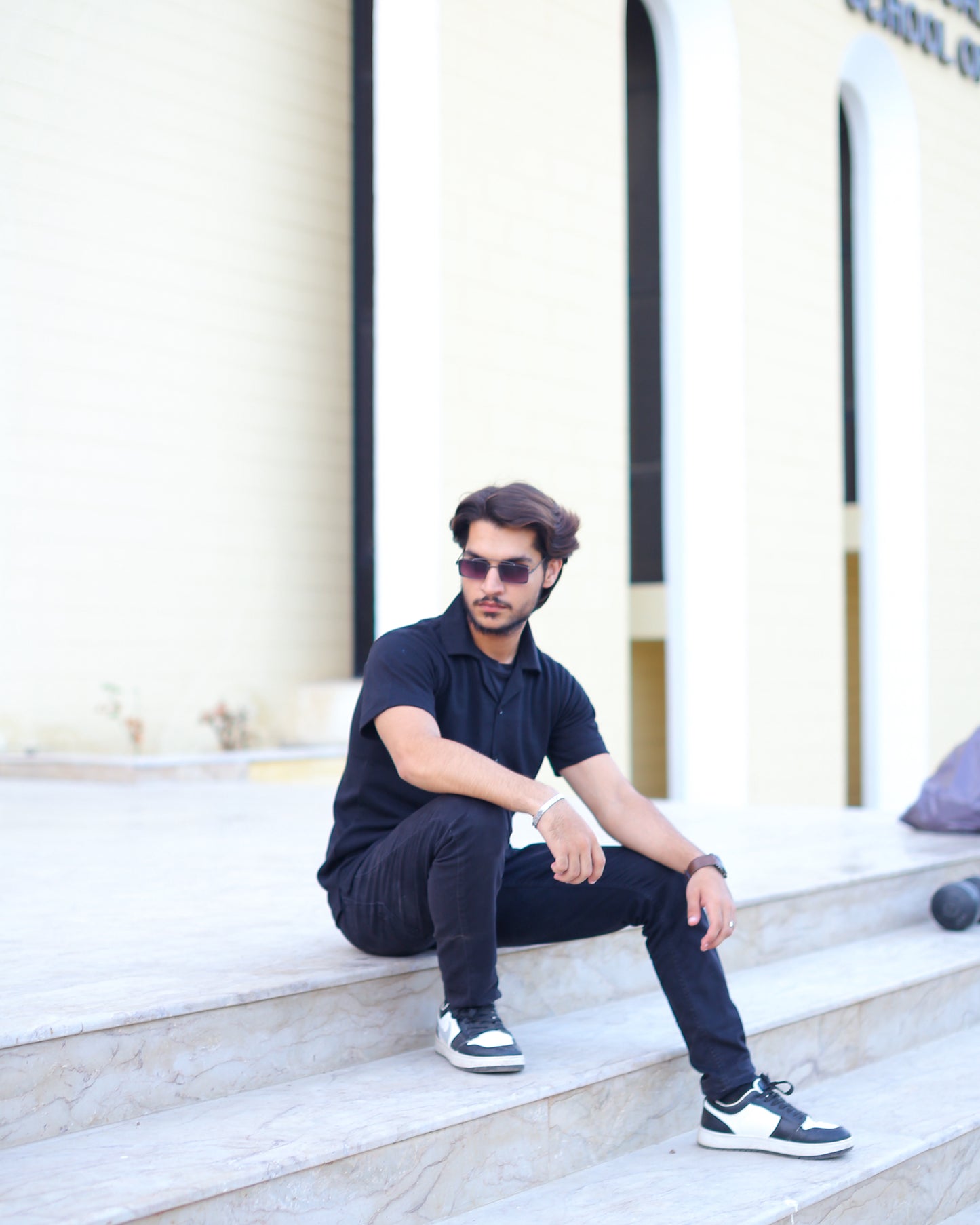 Cuban Collar Shirt (Black)