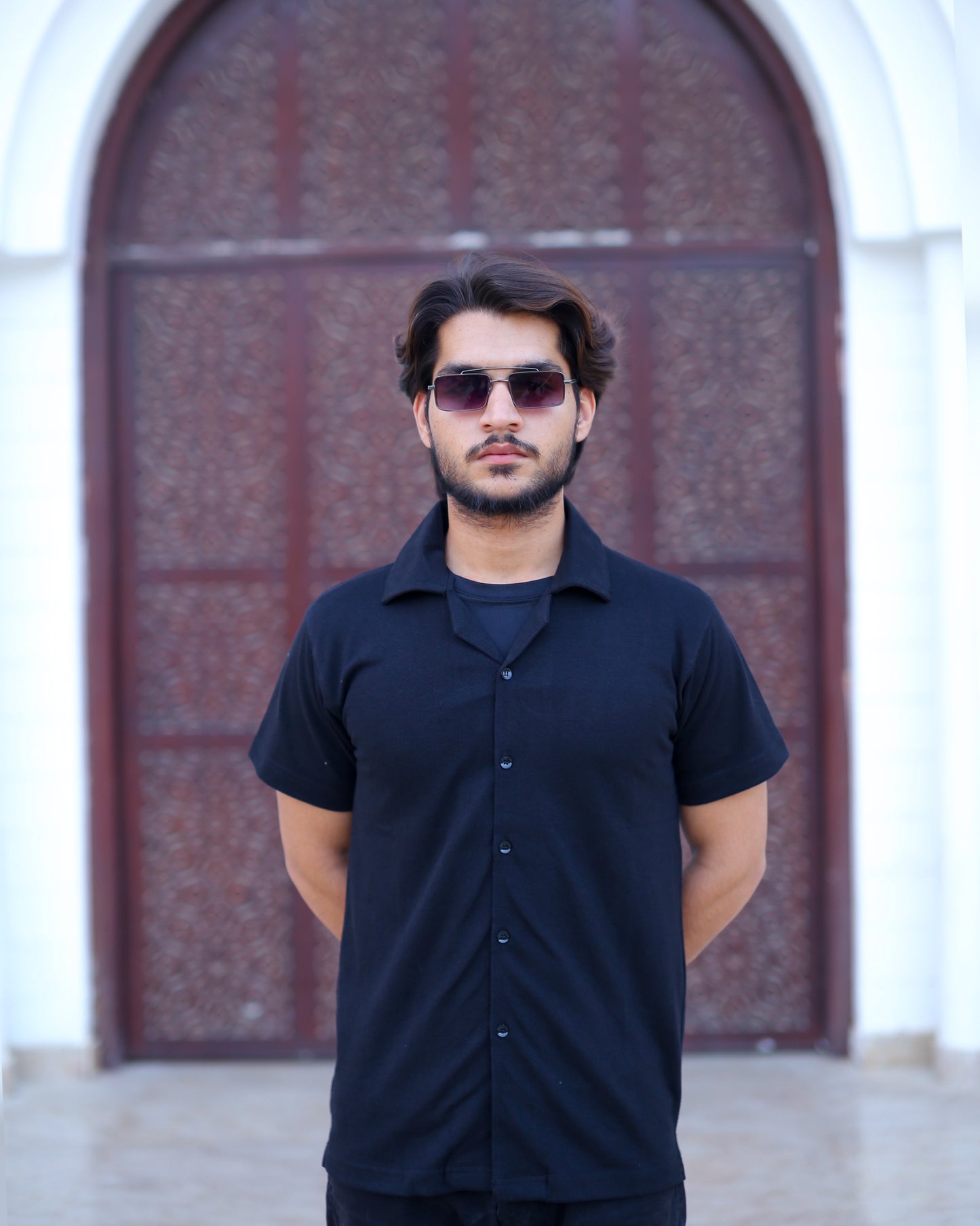 Cuban Collar Shirt (Black)