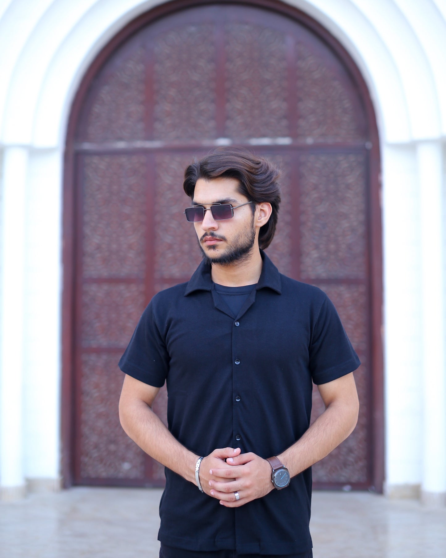 Cuban Collar Shirt (Black)