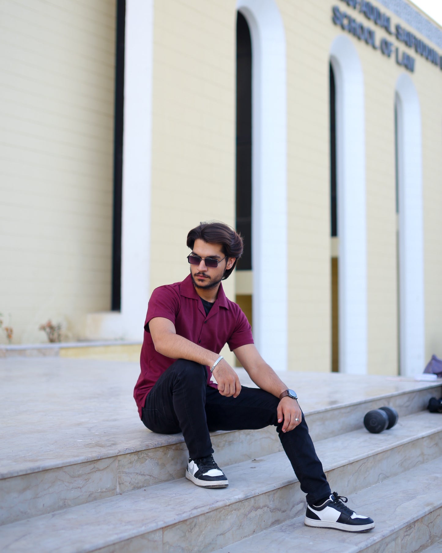 Cuban Collar Shirt (Maroon)
