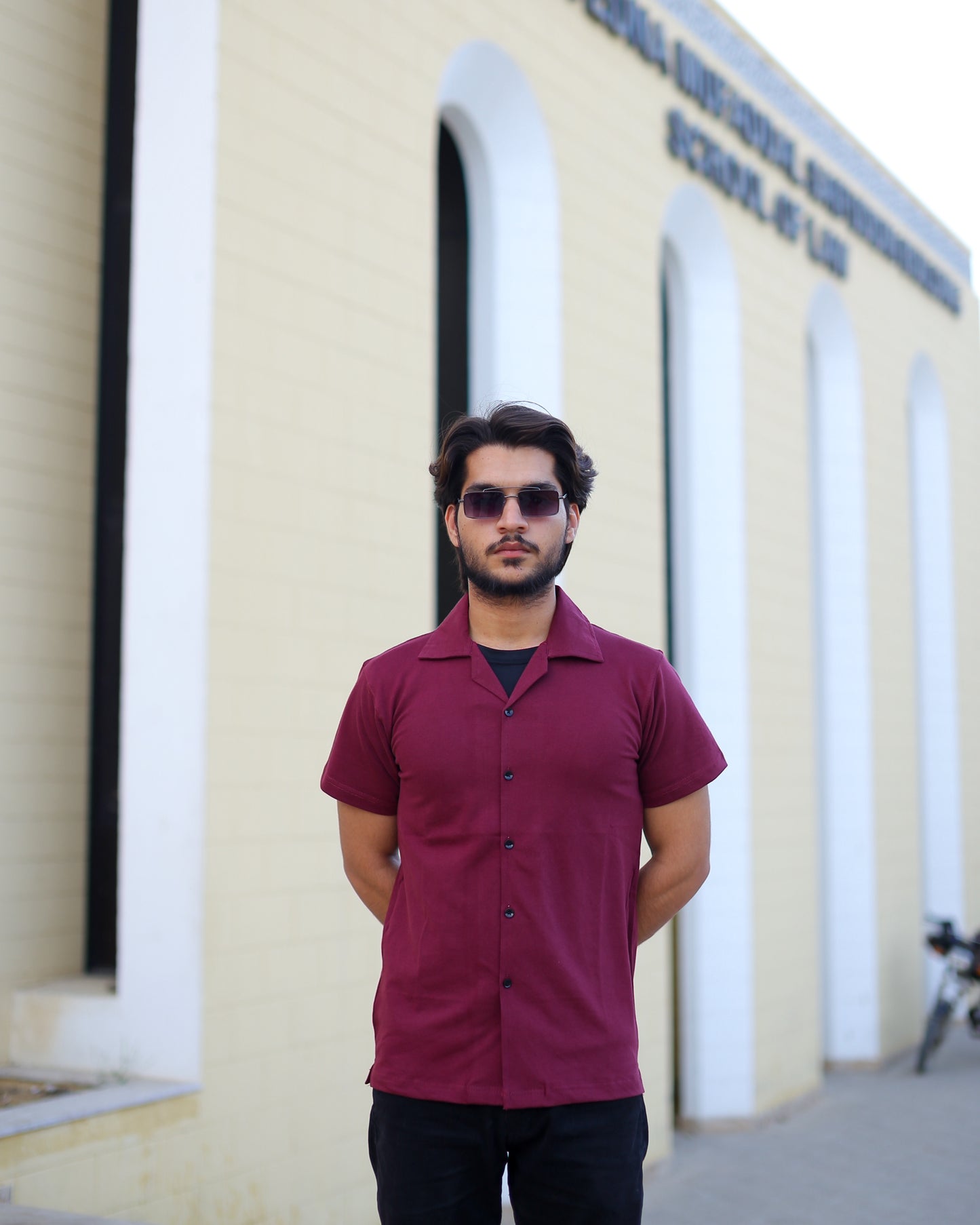 Cuban Collar Shirt (Maroon)