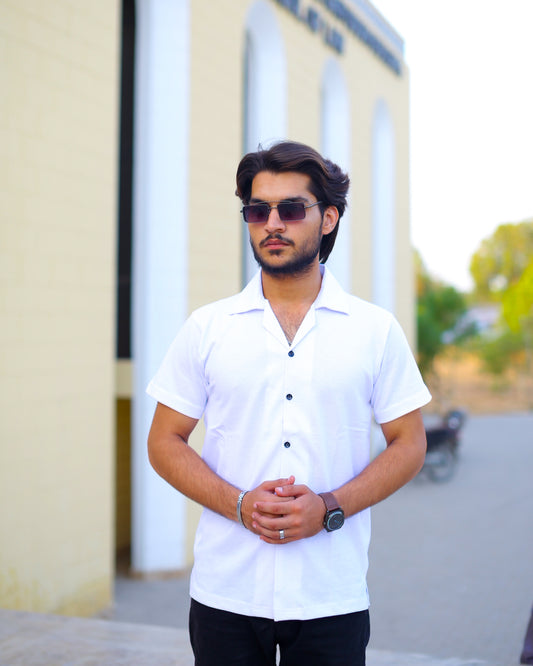 Cuban Collar Shirt (White)