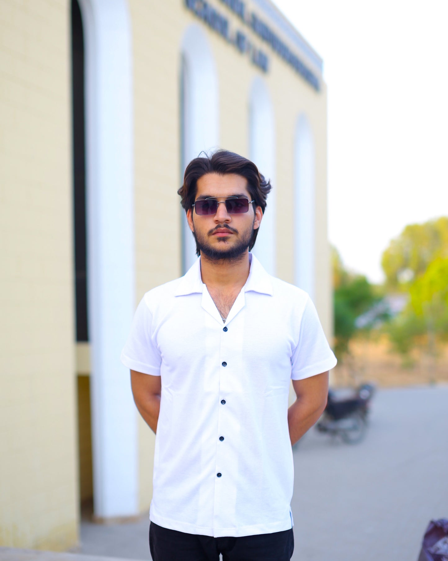 Cuban Collar Shirt (White)