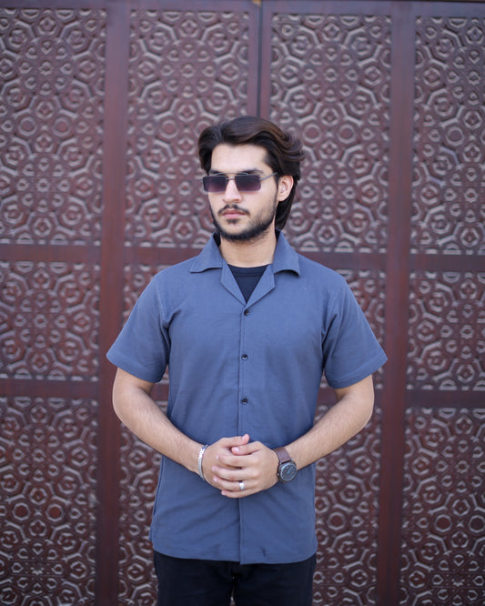 Cuban Collar Shirt (Gray)