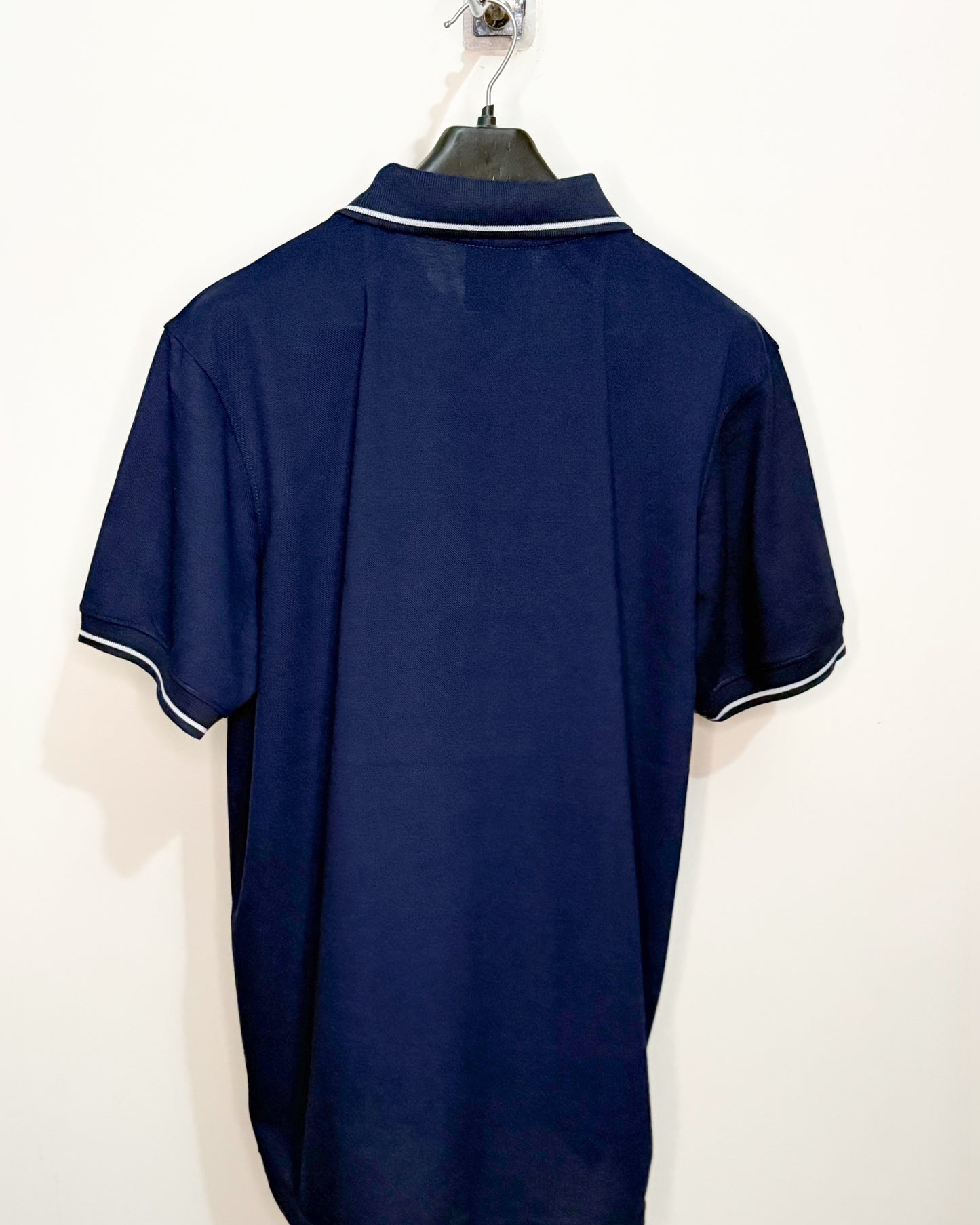 Plain Zipper Polo(Navy Blue)
